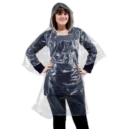 Pack of 10 75010101-10 PONCHO Adult Clear Waterproof Festival Events 
