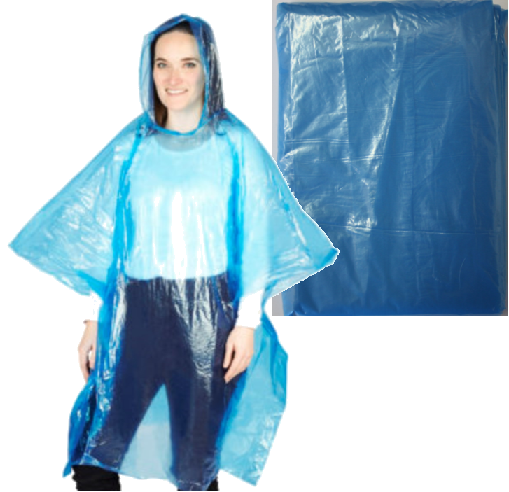 Adult Blue Rain Poncho Box of 50 – Wholesale Rain Ponchos for festivals ...